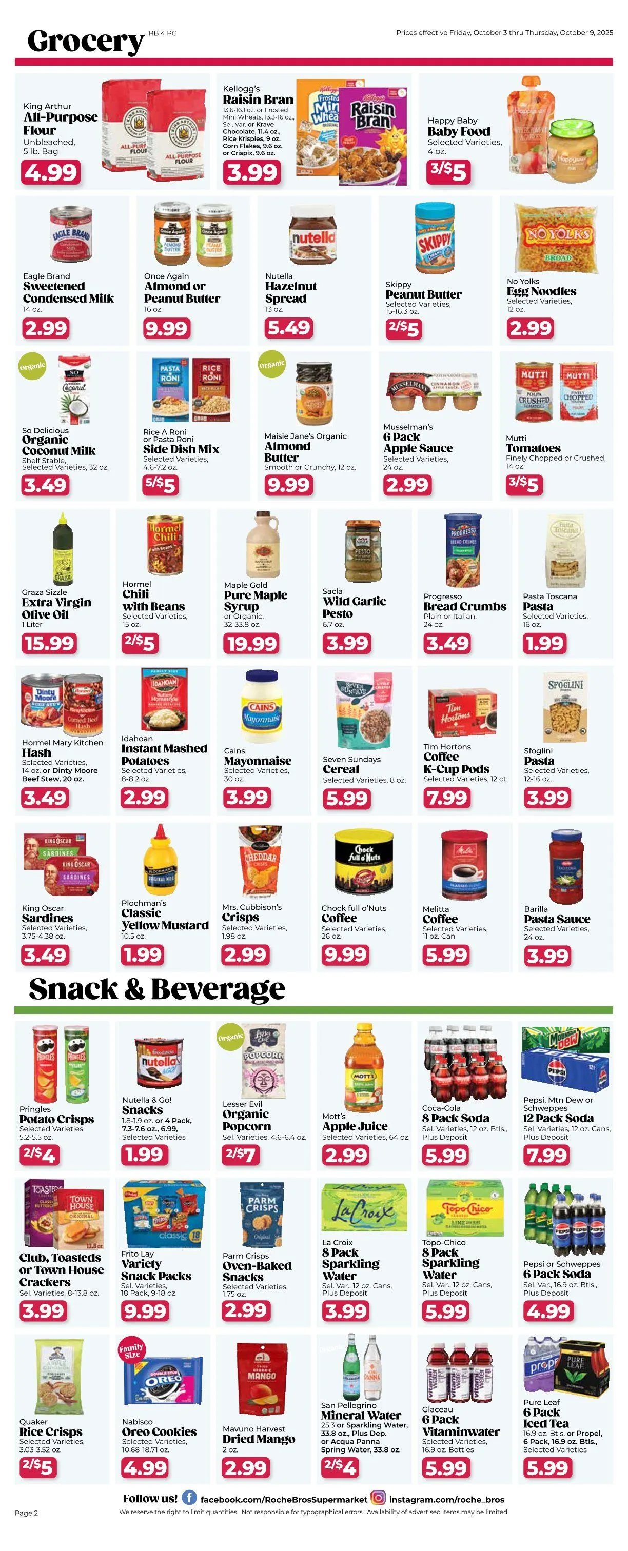 Weekly promotion Roche Bros. Sales spanning from October 3 to October 9 2025 - Page 2 for Catalogue 365