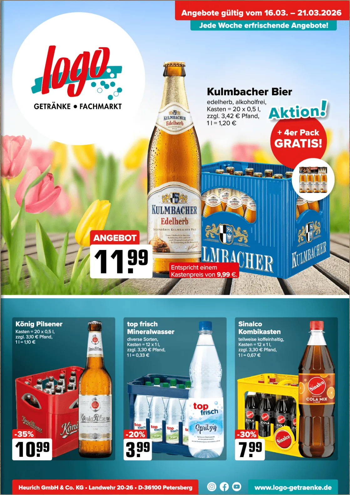 Logo Getränkemarkt Prospekte von 16. März bis 21. März 2026 - Prospekt seite 1