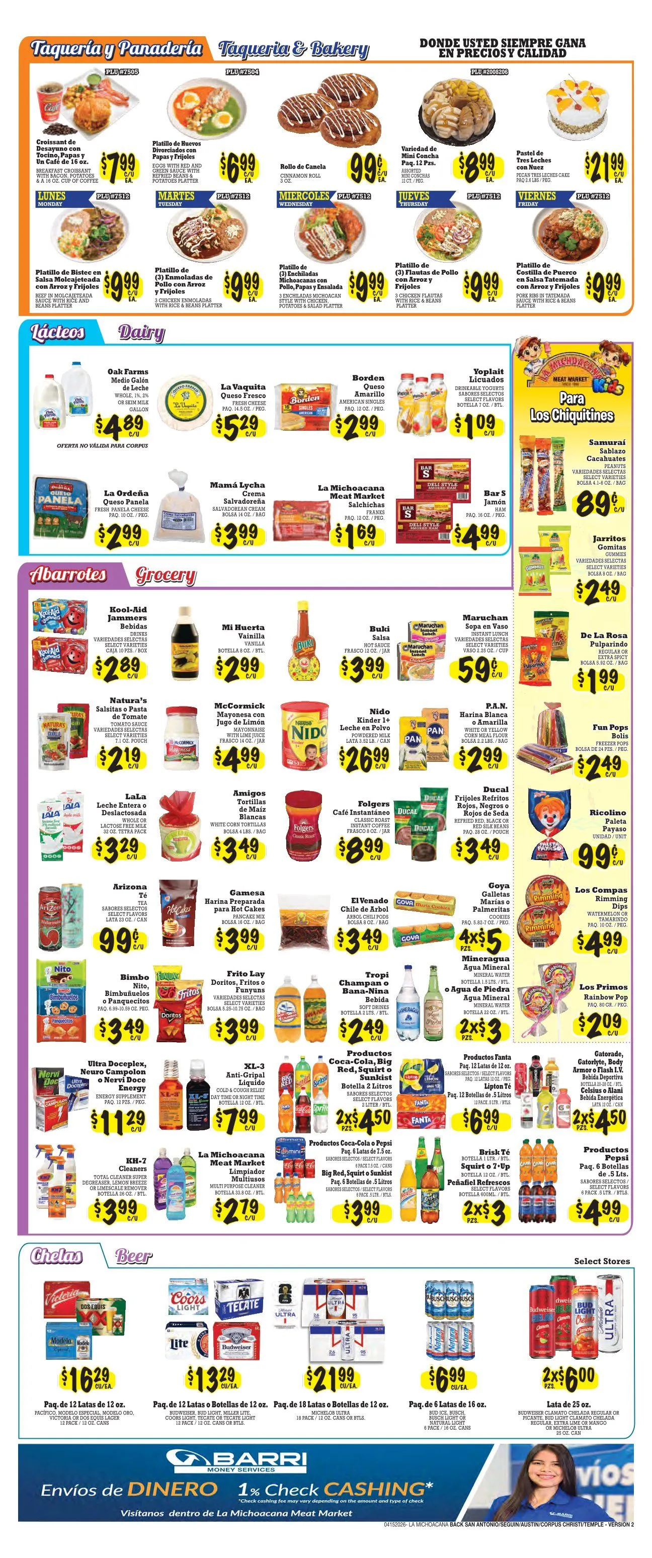 Weekly ad La Michoacana Meat Market Sales from April 16 to April 22 2026 - Page 2