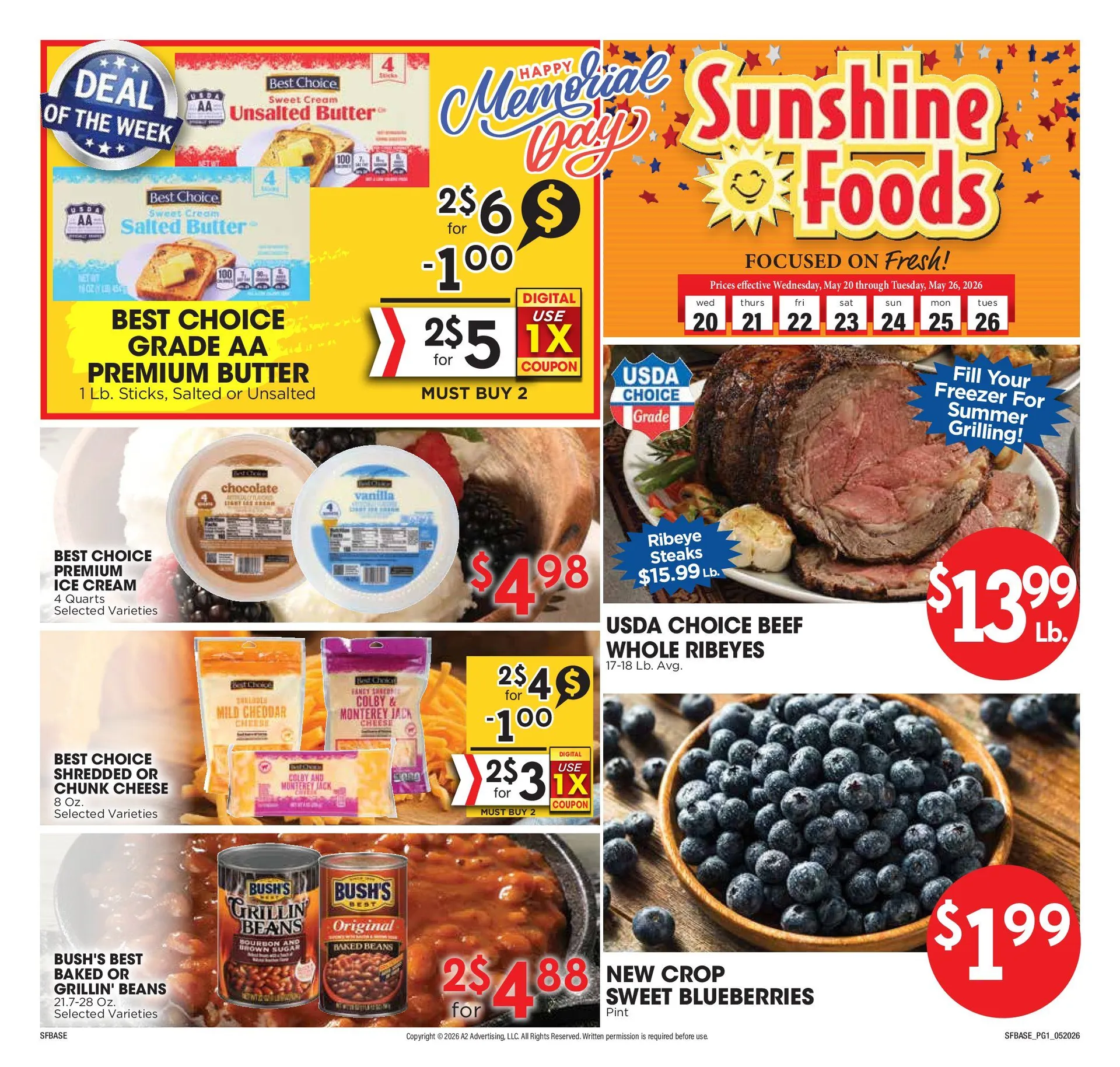 Weekly promotion Sunshine Foods weekly ads spanning from May 20 to May 26 2026 - Page 1 for Catalogue 365