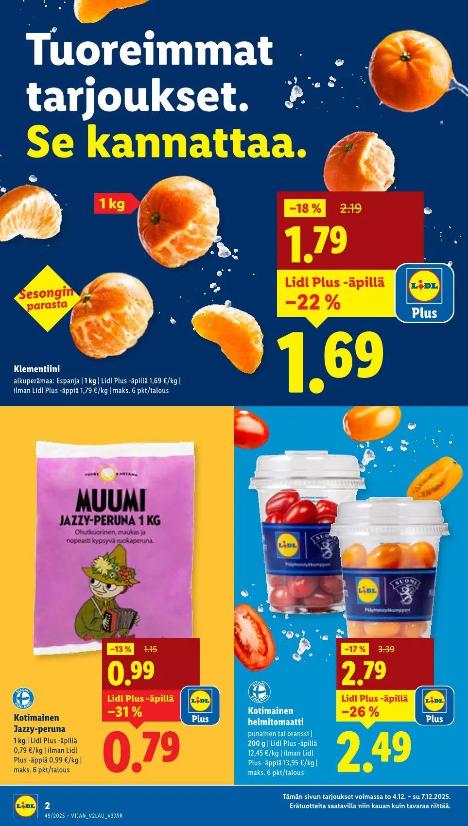 Lidl Tarjoukset voimassa alkaen 4. joulukuuta - 7. joulukuuta 2025 - Tarjouslehti sivu 2