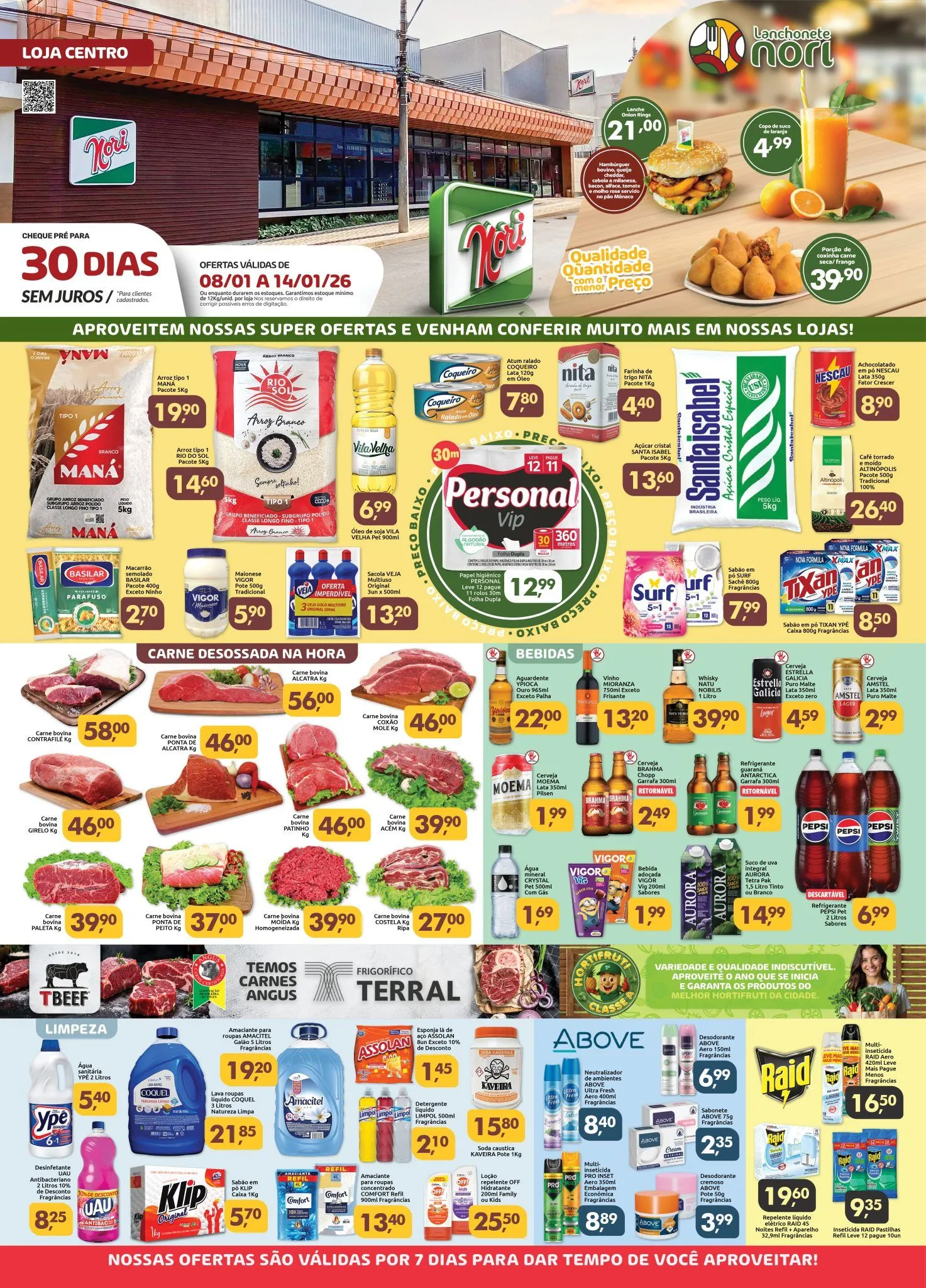 Encarte de  Folhetos Supermercados Nori  8 de janeiro até 14 de janeiro 2026 - Pagina 1