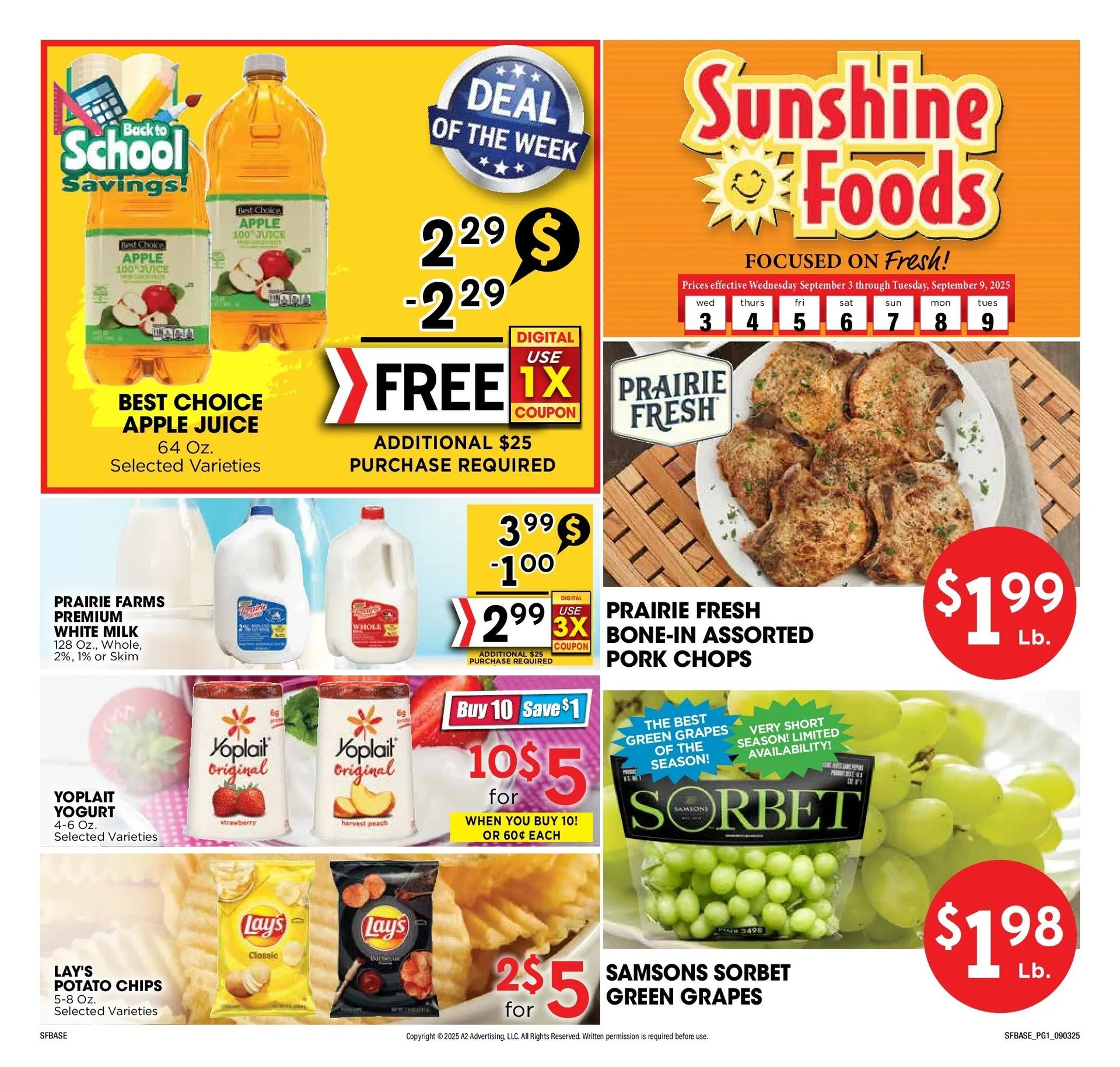 Weekly ad Sunshine Foods Sales from September 3 to September 9 2025 - Page 1