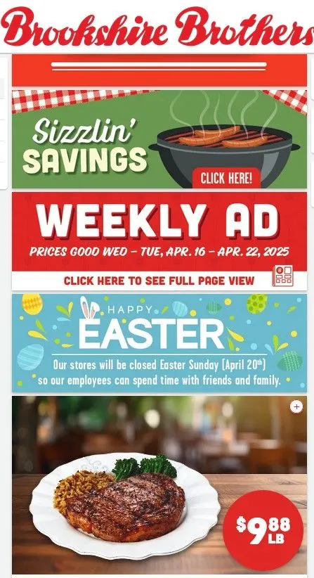 Weekly ad Brookshire Brothers Sales from April 16 to April 22 2025 - Page 1