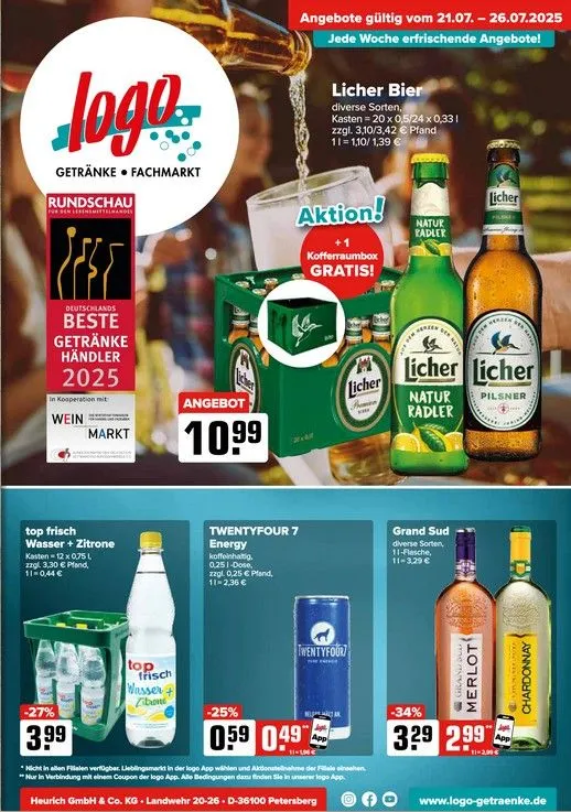 Logo Getränkemarkt Prospekte von 20. Juli bis 26. Juli 2025 - Prospekt seite 1