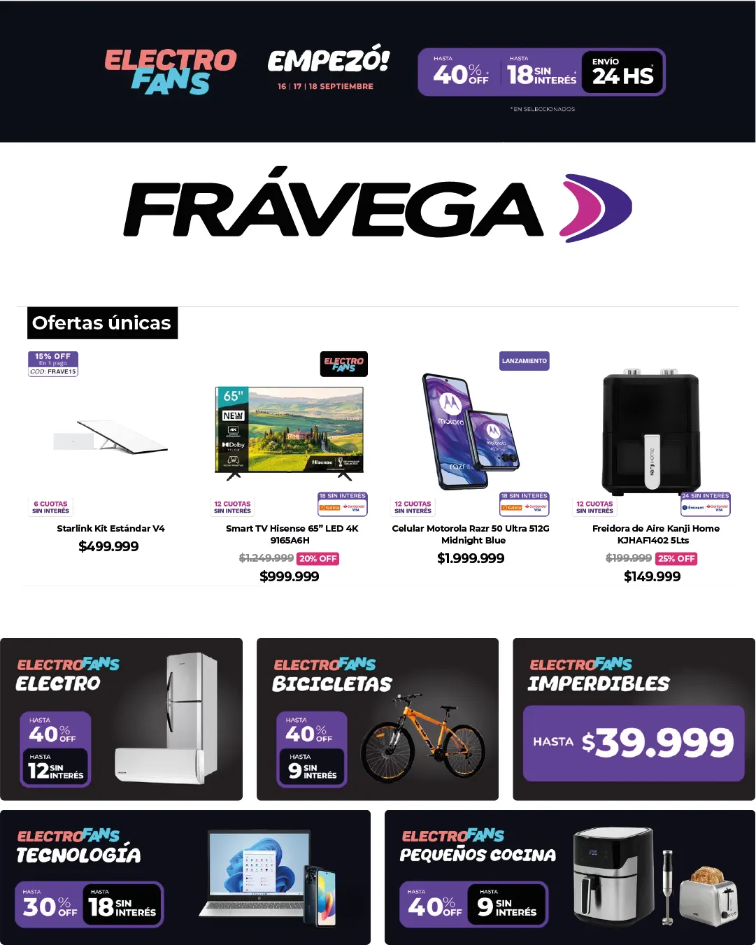 Ofertas de Fravega Electro Fans Grandes ofertas 17 de septiembre al 18 de septiembre 2024 - Página 1 del catálogo