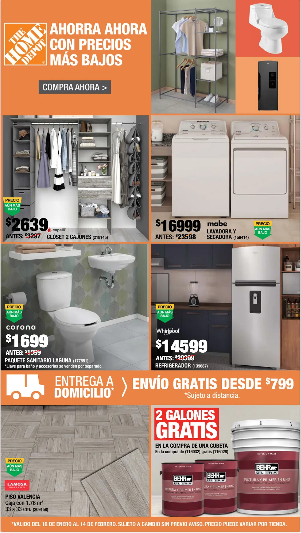 Catálogo de Oferta actual: The Home Depot 16 de enero al 14 de febrero 2025 - Pagina 1