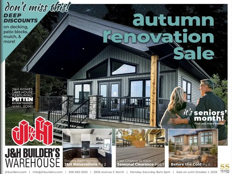  J&H Builder's Warehouse Sales from September 11 to October 1 2025 - flyer page 1