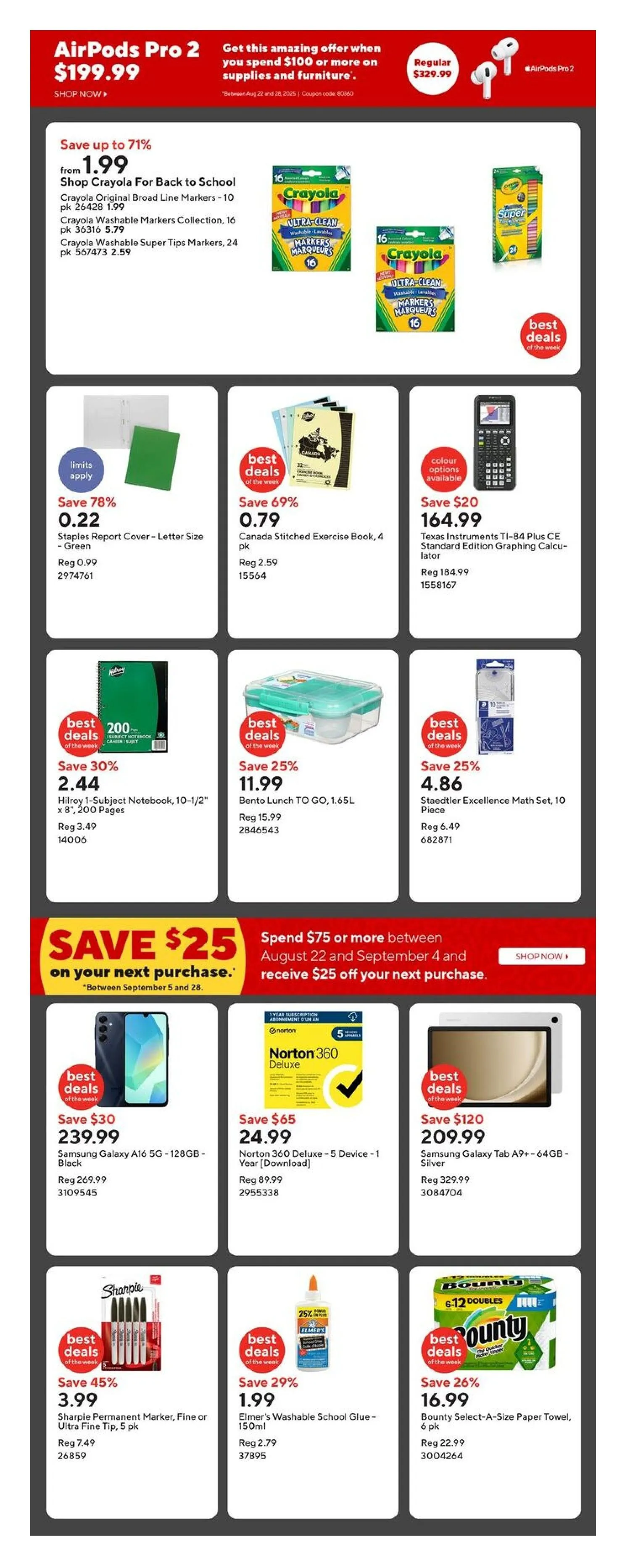 Staples Sales from August 14 to September 11 2025 - flyer page 2