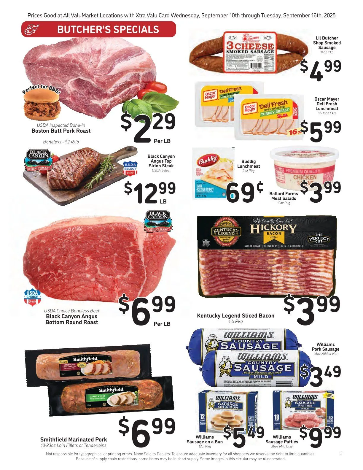 Weekly promotion ValuMarket Sales spanning from September 10 to September 16 2025 - Page 2 for Catalogue 365