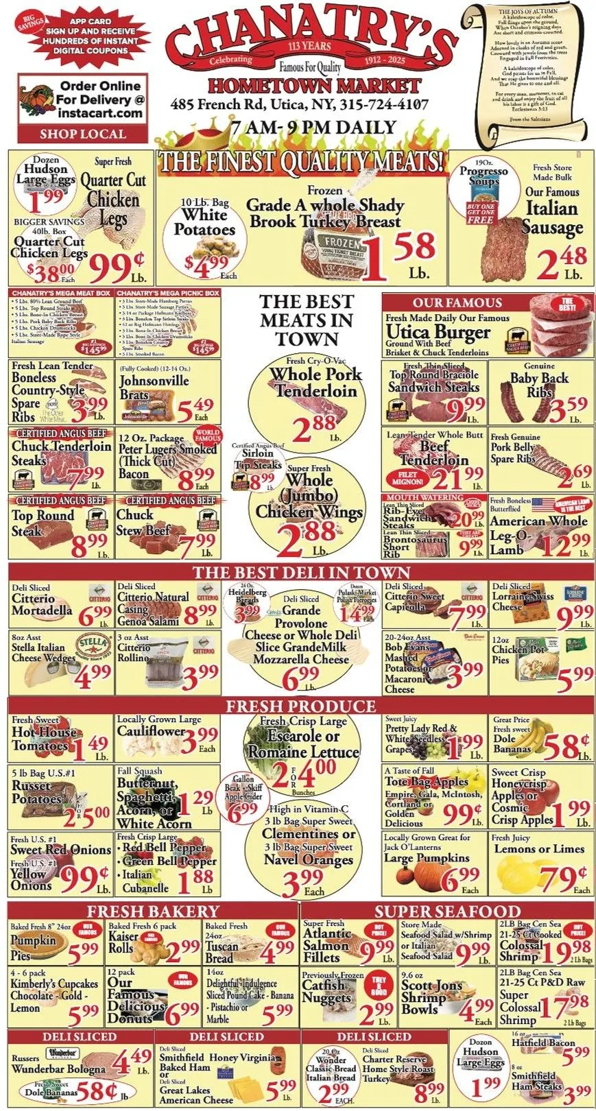 Weekly ad Chanatry's Hometown Market Sales from October 15 to October 21 2025 - Page 1