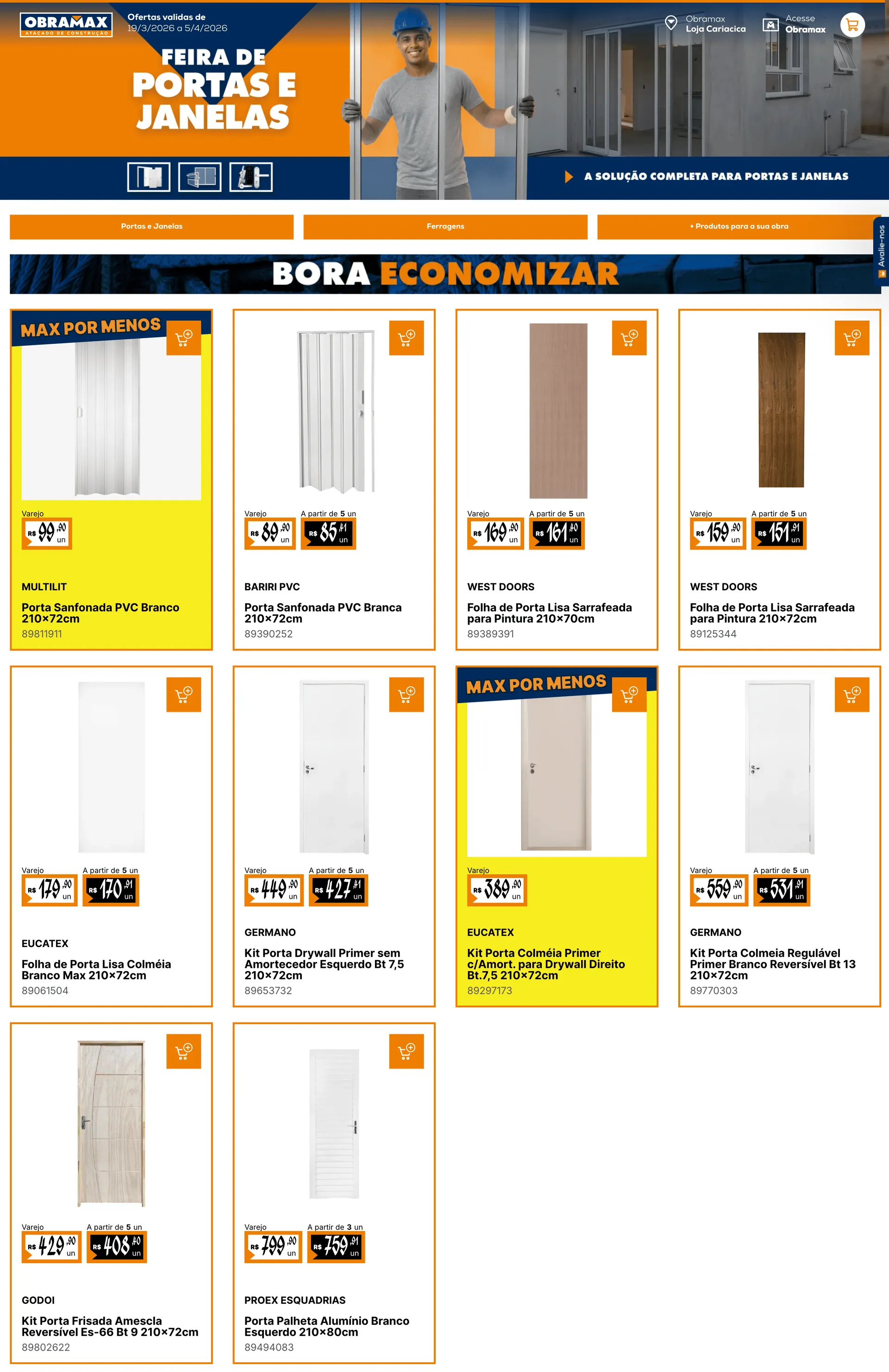 Encarte de Folhetos Obramax 20 de março até 31 de março 2026 - Pagina 1