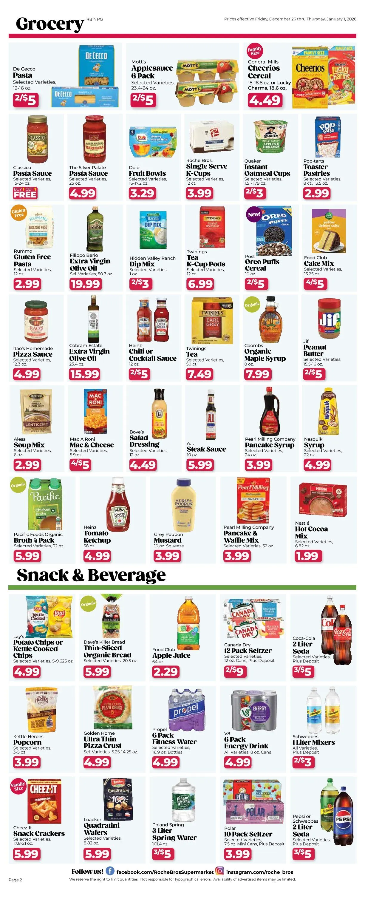 Weekly ad Roche Bros. Sales from December 26 to January 1 2026 - Page 2