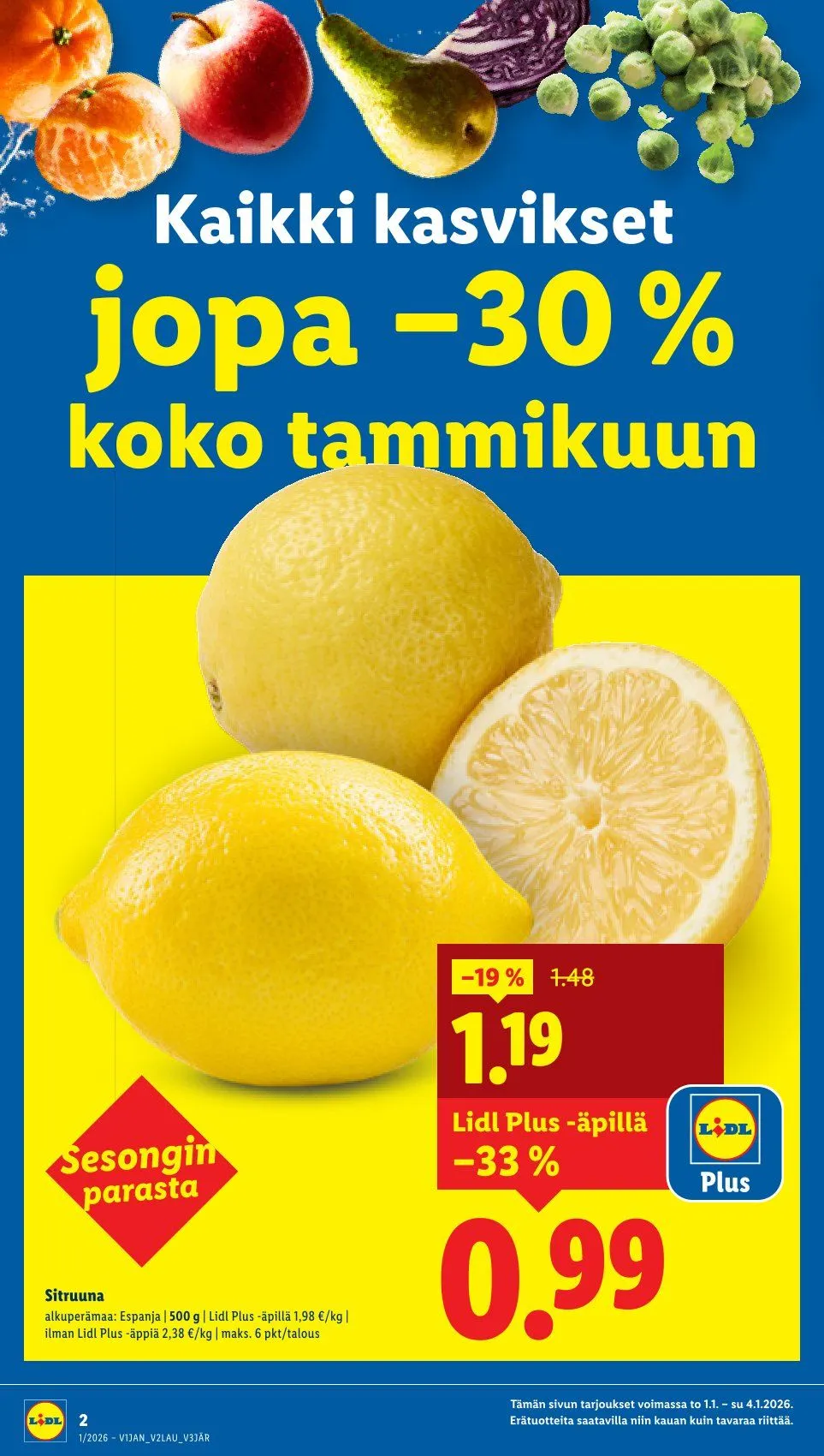Kaupan Lidl  tarjoukset voimassa alkaen 1. tammikuuta - 4. tammikuuta 2026 - Tarjouslehti sivu 2
