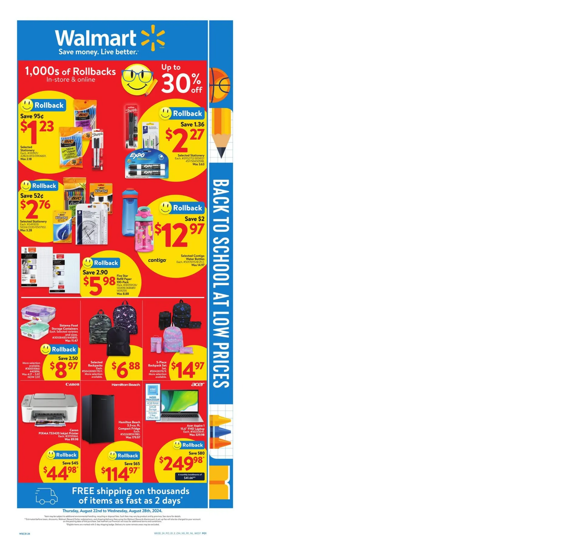 Walmart weekly flyer from August 22 to August 28 2024 - flyer page 1