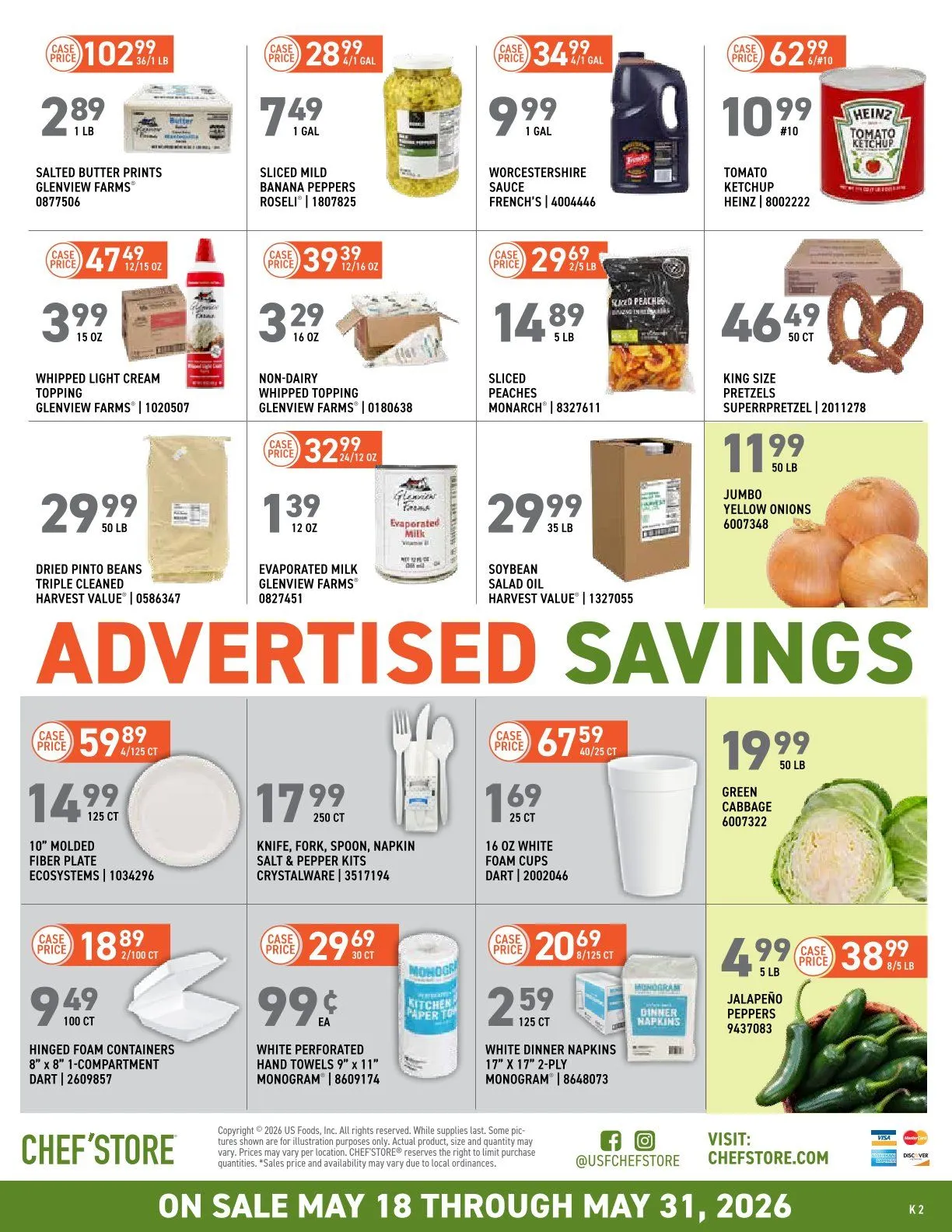 Weekly promotion US Foods Chef's Store spanning from May 18 to May 31 2026 - Page 2 for Catalogue 365