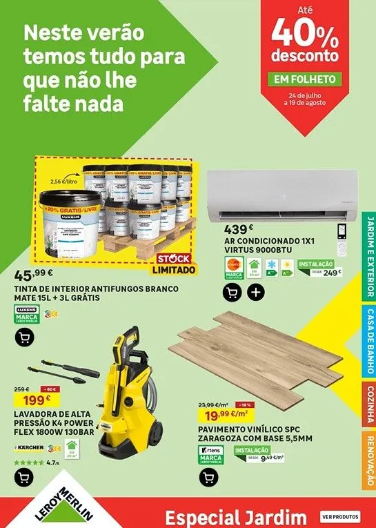 Folheto Leory  Merlin Folheto de 24 de julho até 19 de agosto 2025 - Pagina 