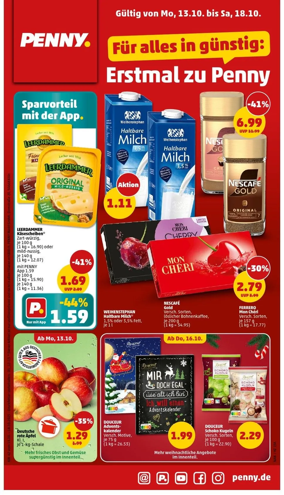 Penny Prospekte von 13. Oktober bis 18. Oktober 2025 - Prospekt seite 1