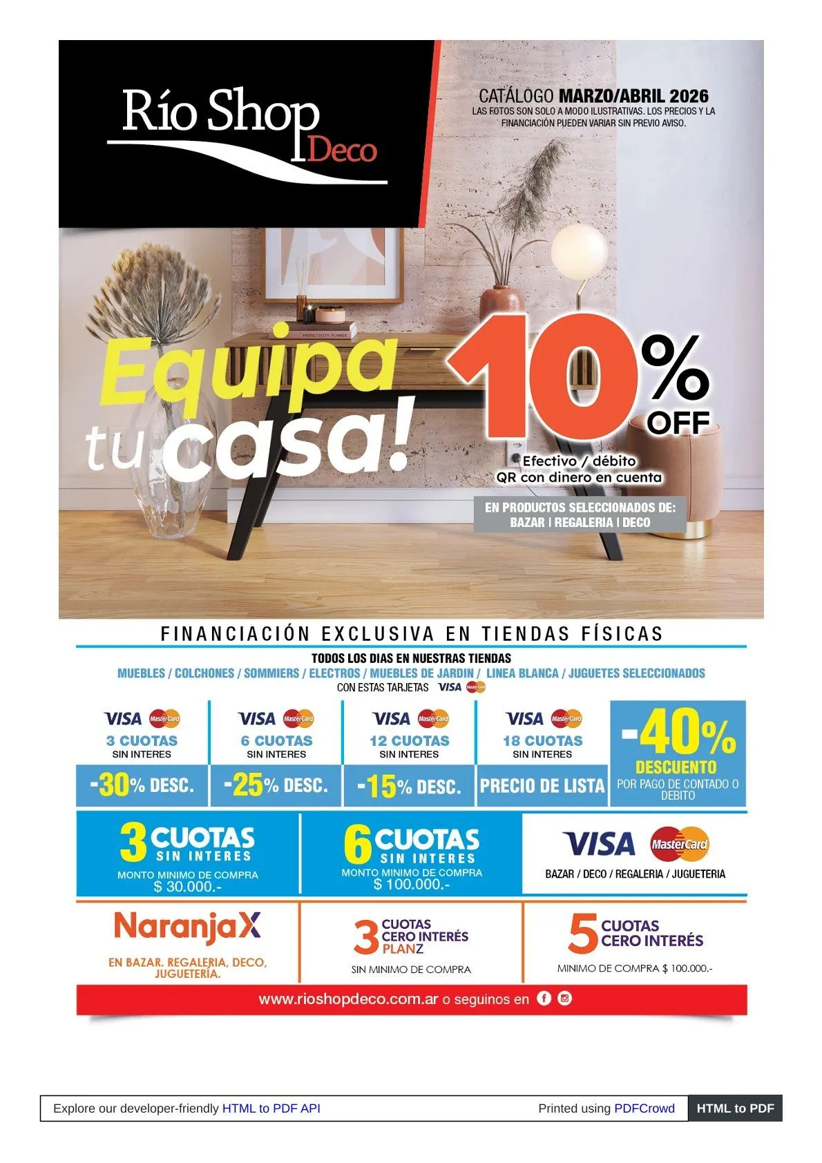 Ofertas de Ofertas Río Shop Deco 30 de marzo al 30 de abril 2026 - Página 1 del catálogo