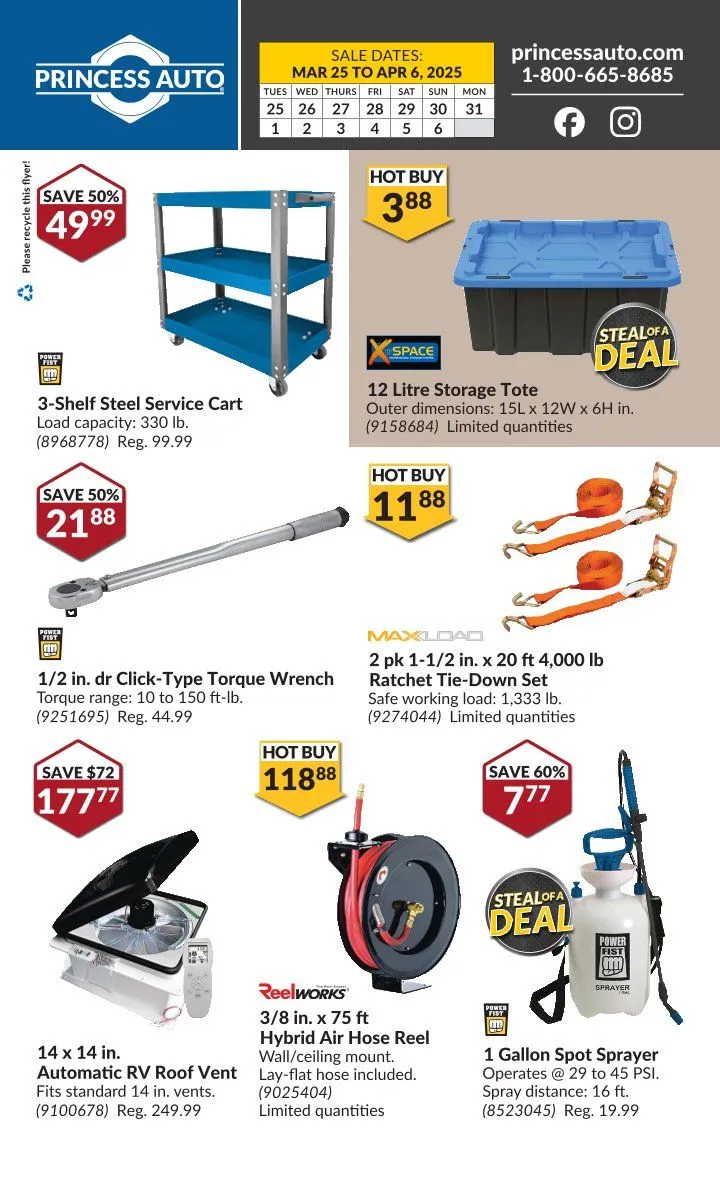 Princess Auto Sales from March 25 to April 6 2025 - flyer page 2