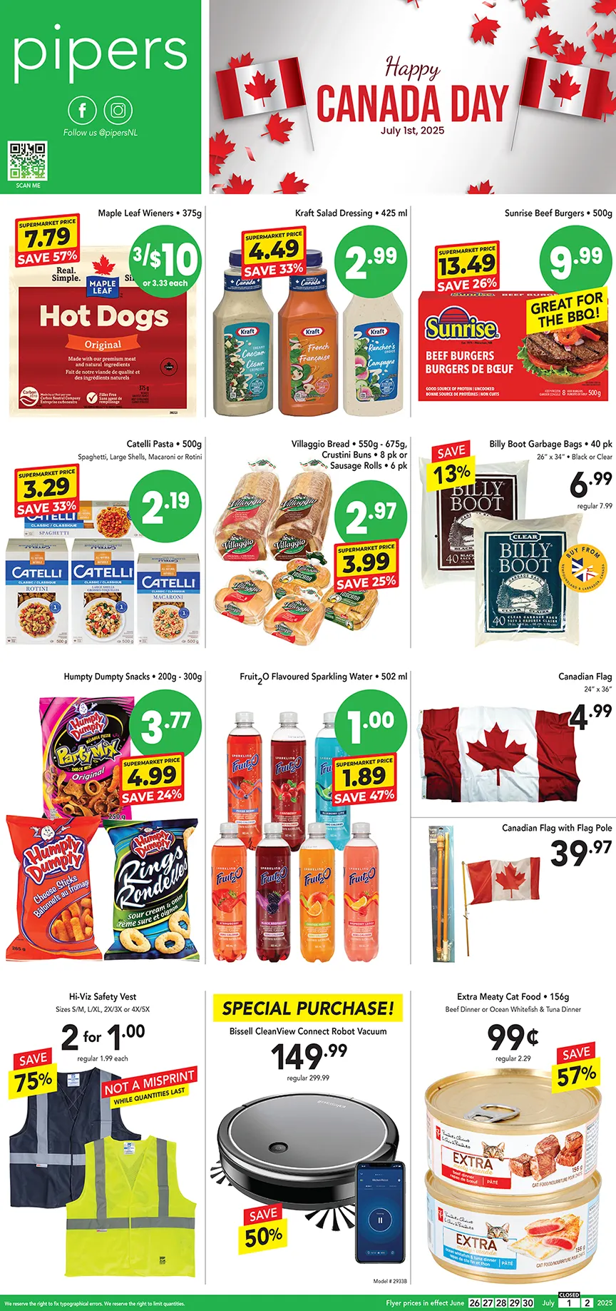 Pipers Sales from July 1 to July 8 2025 - flyer page
