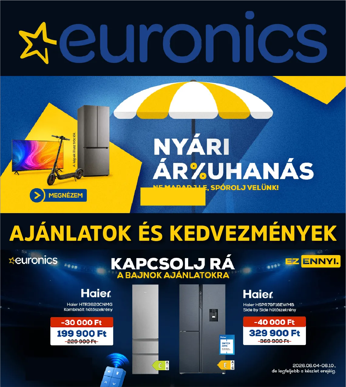 Katalógus Euronics legfrissebb ajánlatai június 9.-tól június 28.-ig 2026. - Oldal 1