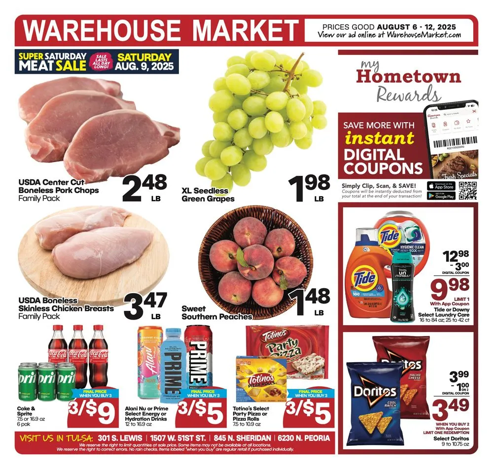 Weekly ad Warehouse Market Sales from August 6 to August 13 2025 - Page 1