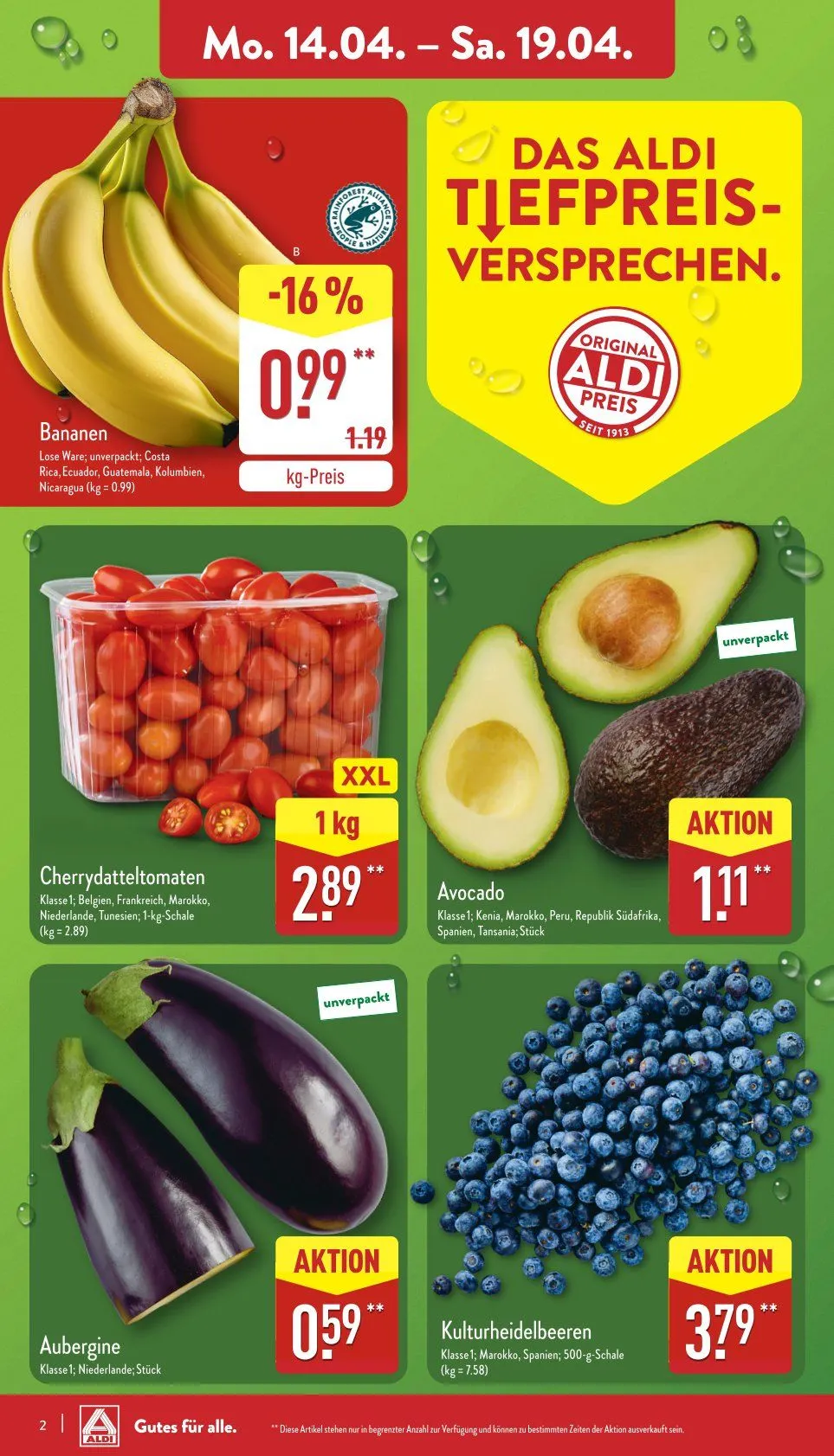 ALDI Aktuell Angebote von 14. April bis 19. April 2025 - Prospekt seite 2