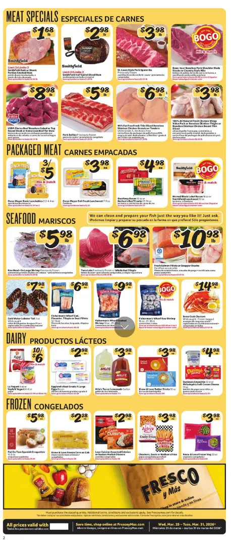 Weekly promotion Fresco y Más Sales spanning from March 25 to March 31 2026 - Page 2 for Catalogue 365