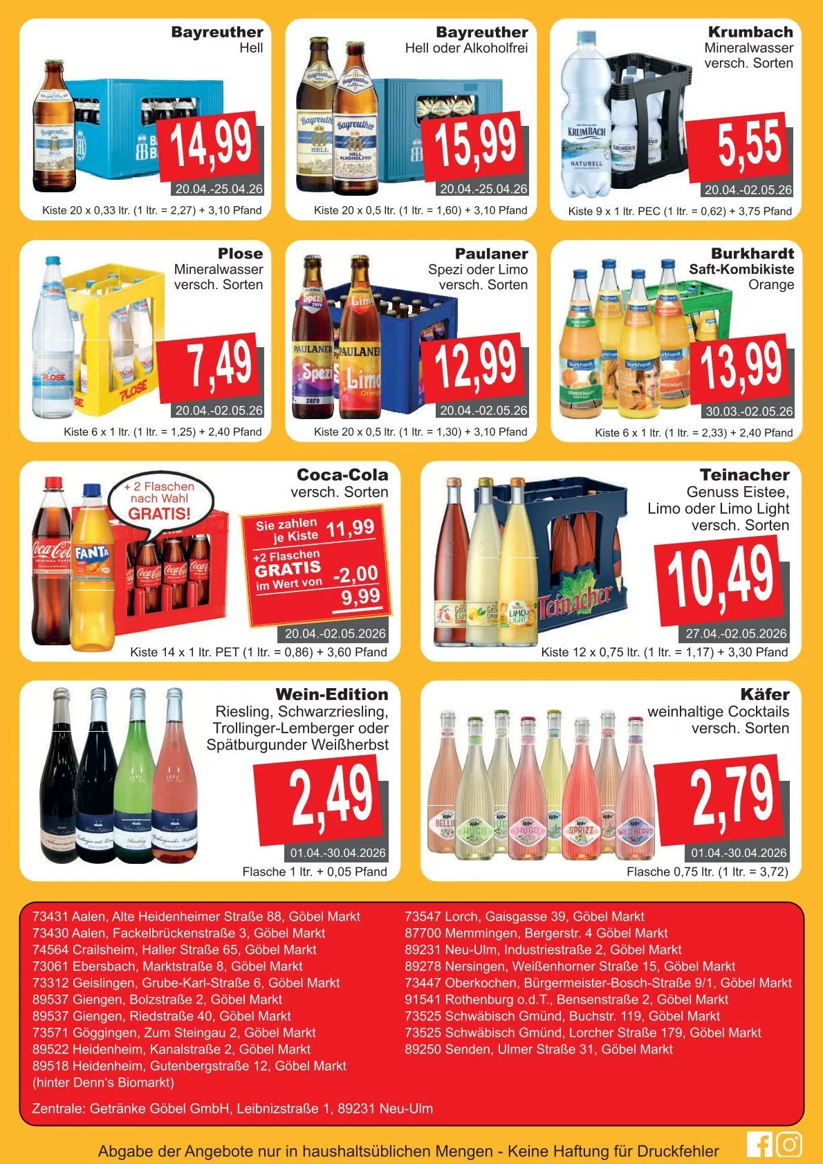 Getränke Göbel Prospekte von 29. April bis 5. Mai 2026 - Prospekt seite 2