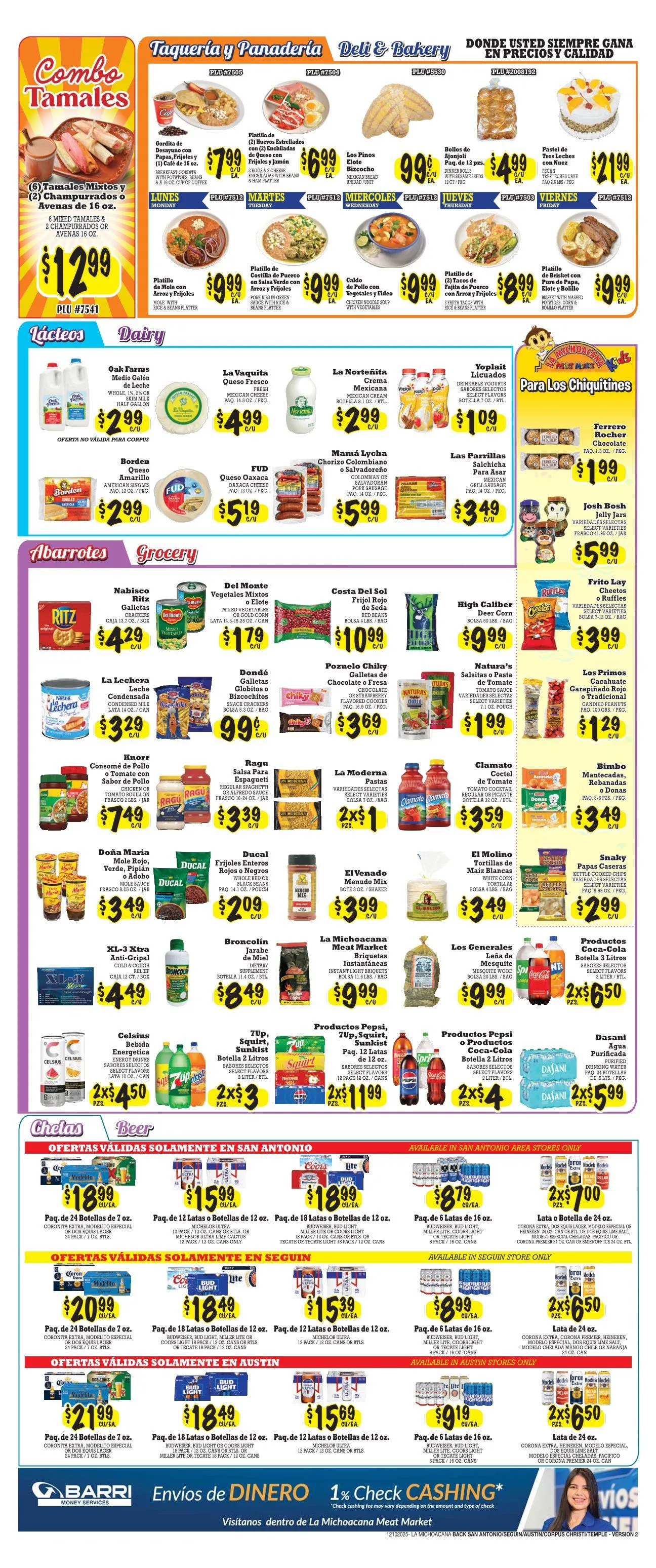 Weekly ad La Michoacana Meat Market Sales from December 10 to December 22 2025 - Page 2