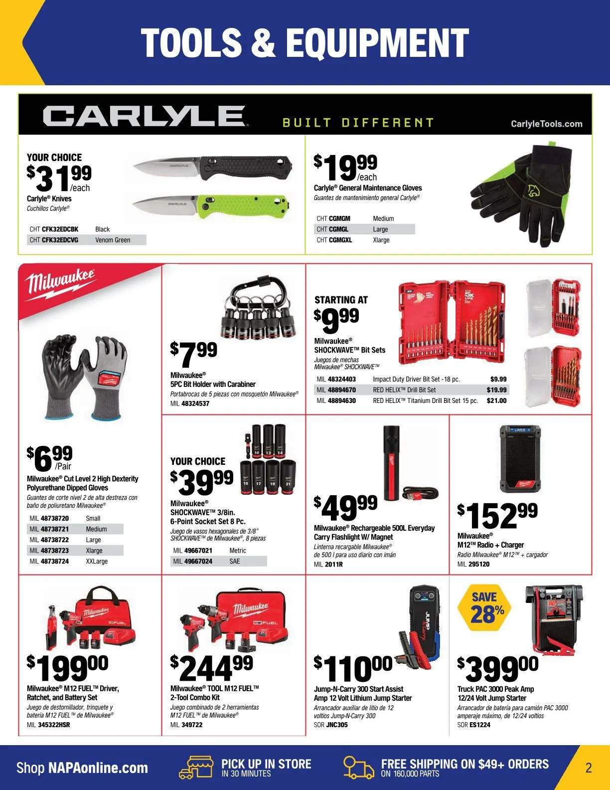 NAPA Auto Parts Sales from December 1 to December 31 2025 - flyer page 2
