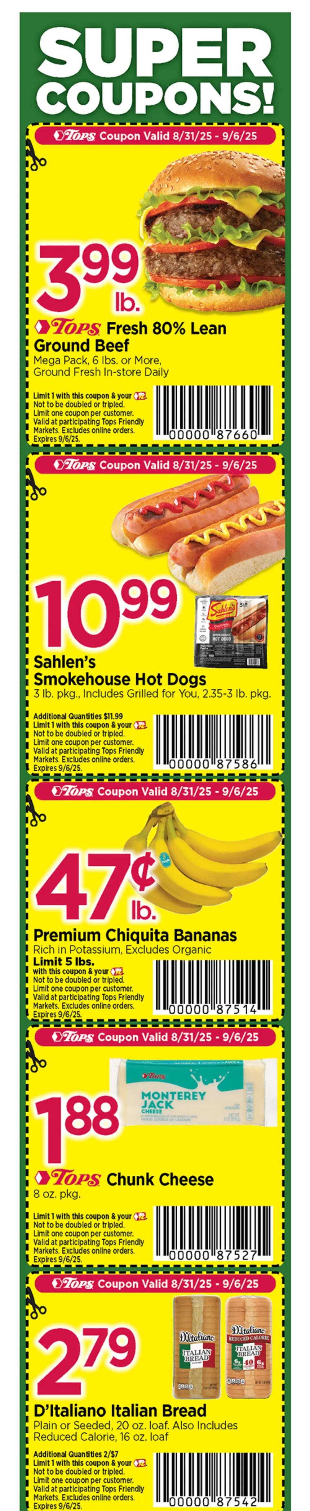 Weekly ad Tops Friendly coupons from August 31 to September 6 2025 - Page 1