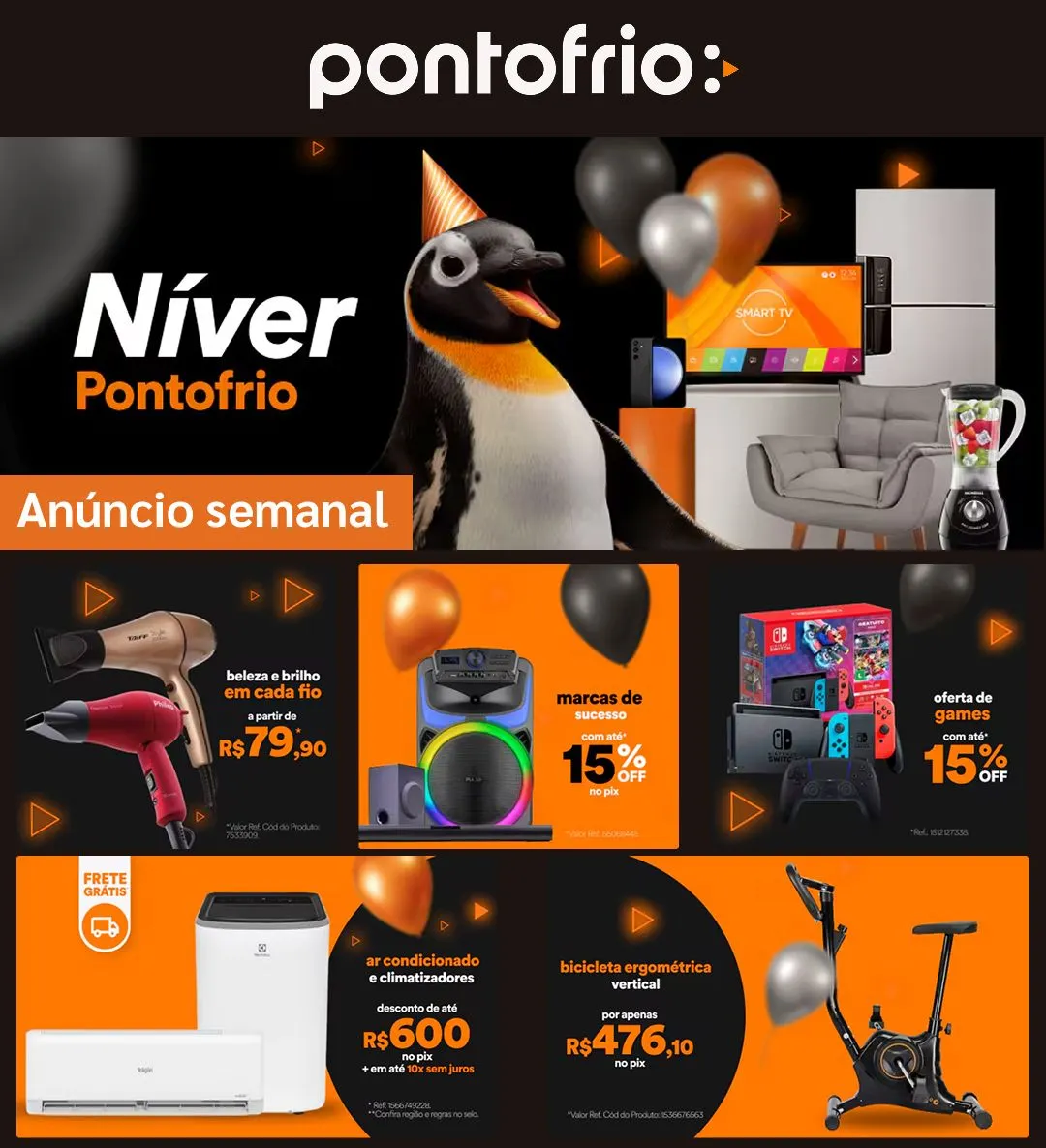 Encarte de Ponto Frio Anúncio semanal 9 de abril até 23 de abril 2025 - Pagina 1