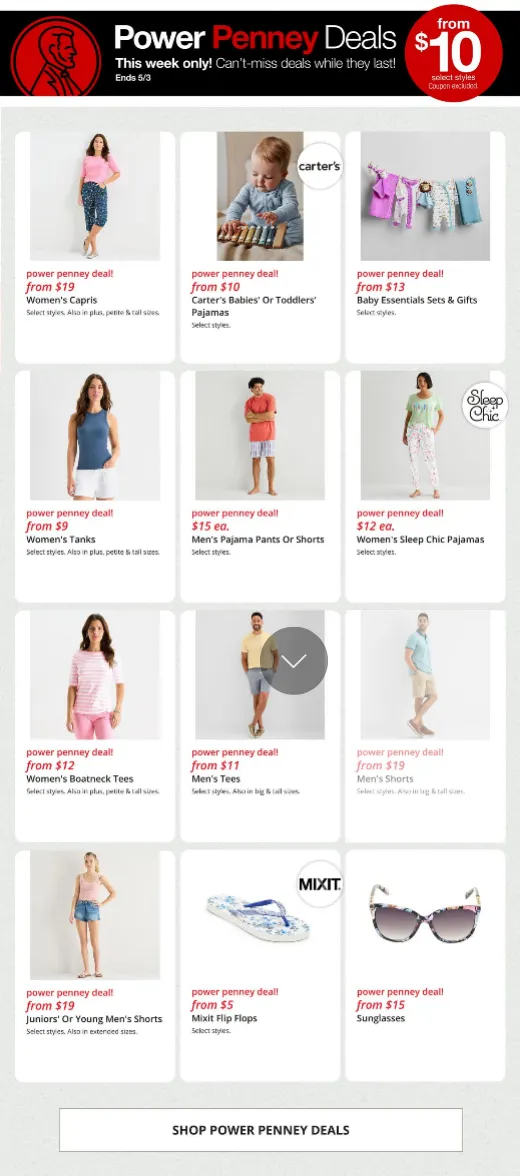 Weekly promotion JCPENNEY Sales spanning from April 27 to May 3 2026 - Page 2 for Catalogue 365
