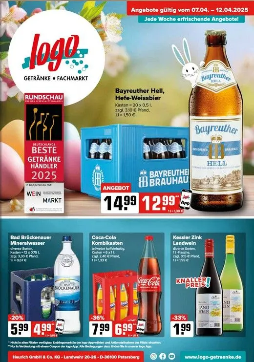 Logo Getränkemarkt Angebote von 7. April bis 12. April 2025 - Prospekt seite
