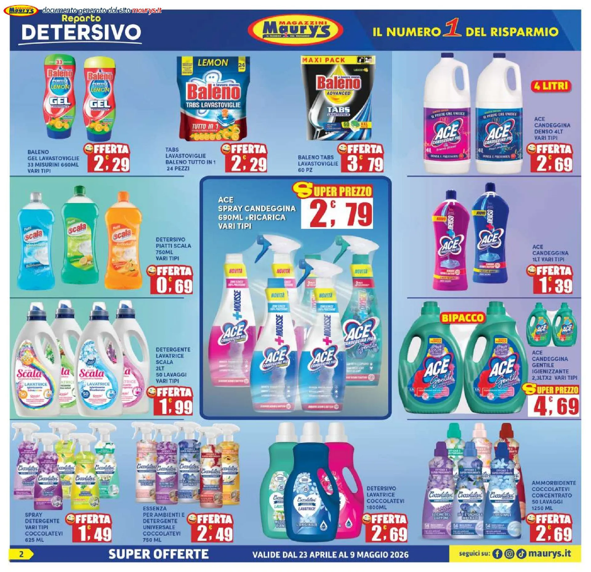 Maury Volantino da 23 aprile a 9 maggio di 2026 - Pagina del volantino 2