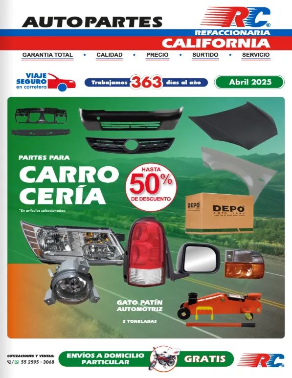Catálogo de Refaccionaria California 1 de abril al 30 de abril 2025 - Pagina 1
