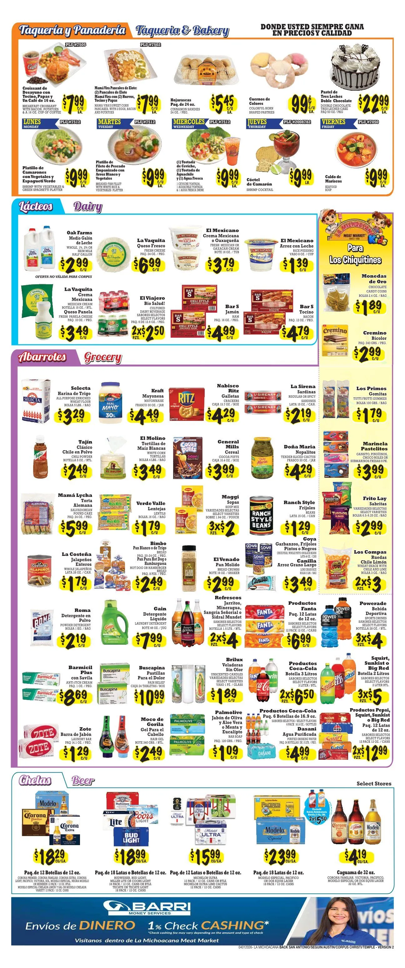 Weekly ad La Michoacana Meat Market Sales from April 1 to April 14 2026 - Page 2