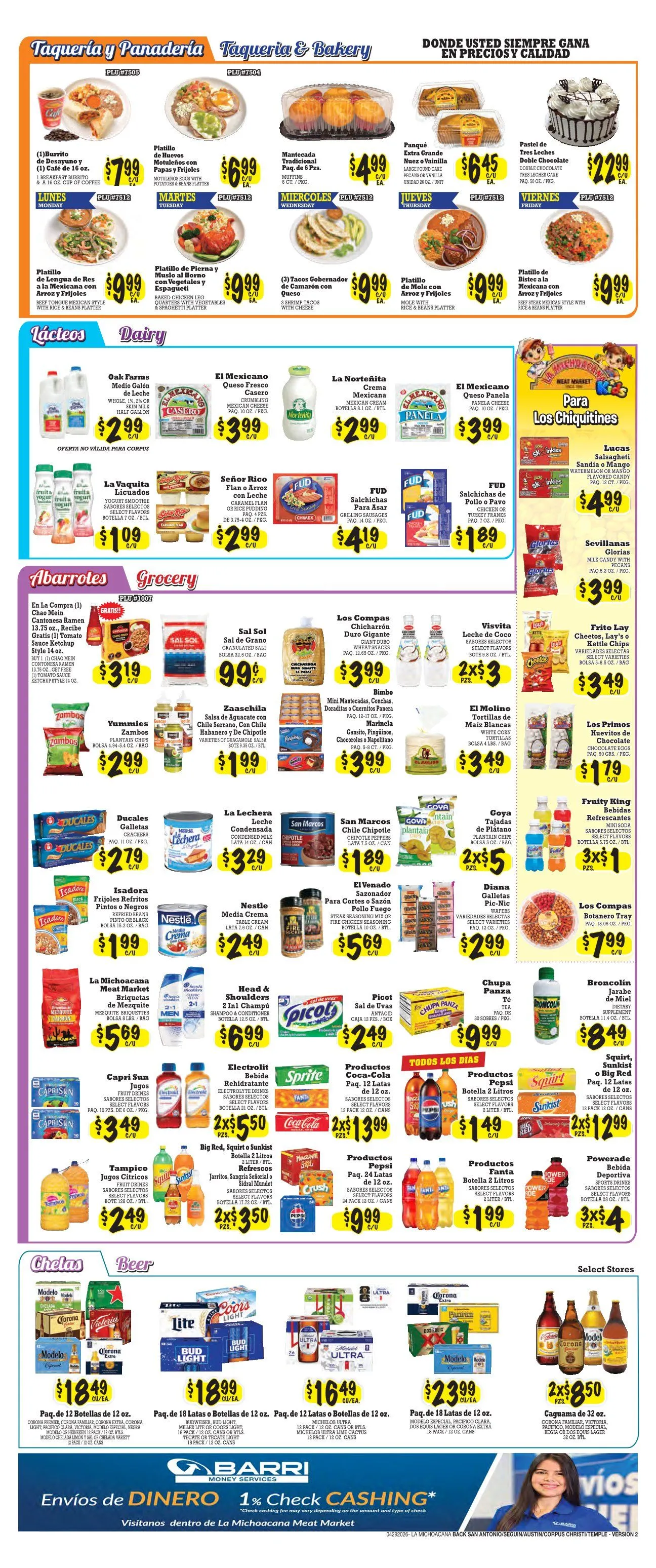 Weekly ad La Michoacana Meat Market Sales from April 29 to May 12 2026 - Page 2
