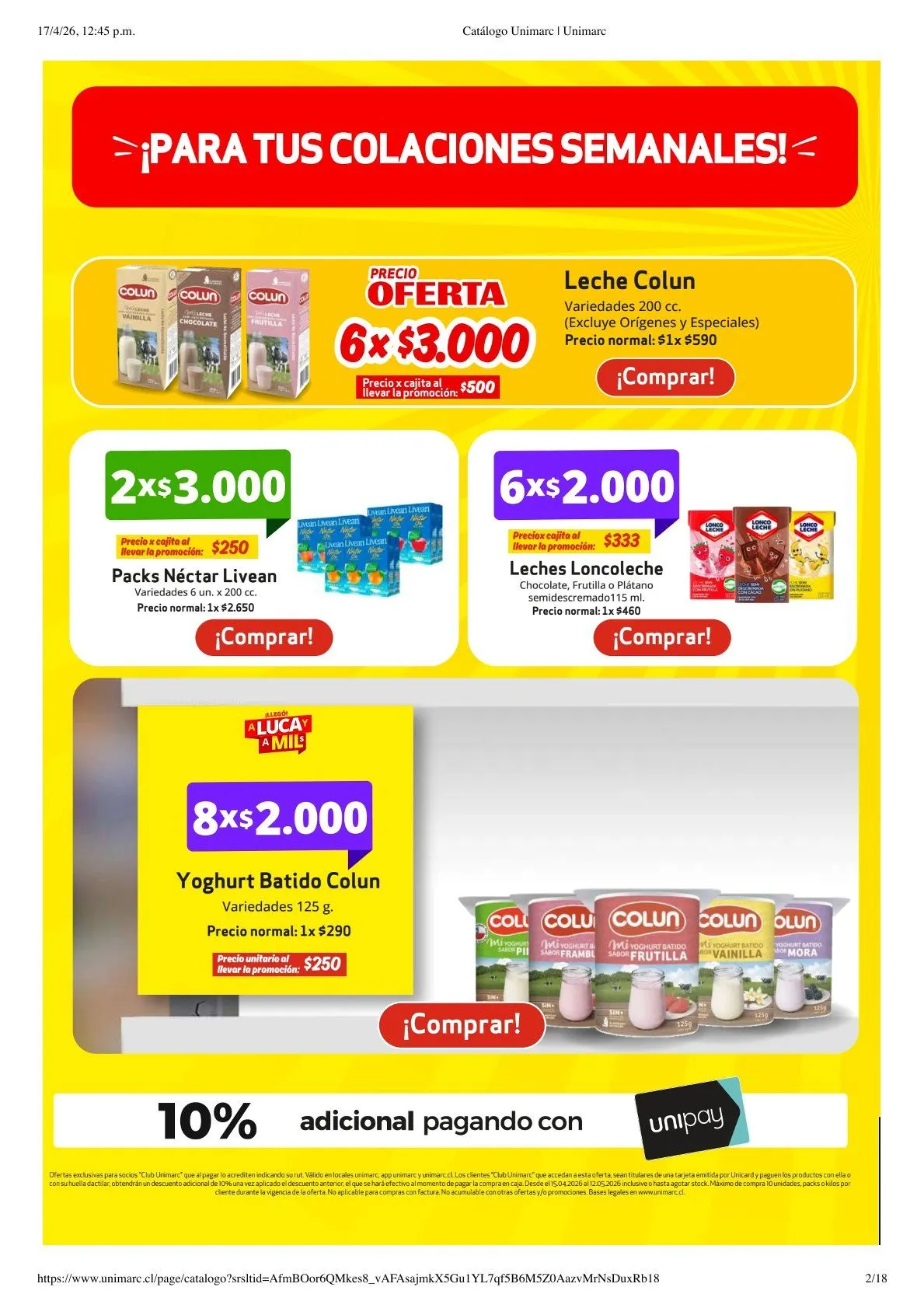 Catálogo de  Unimarc Ofertas 17 de abril al 20 de abril 2026 - Página 2