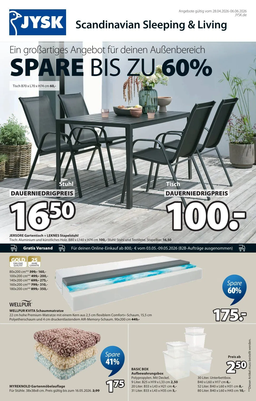  JYSK Angebote von 28. April bis 6. Juni 2026 - Prospekt seite 