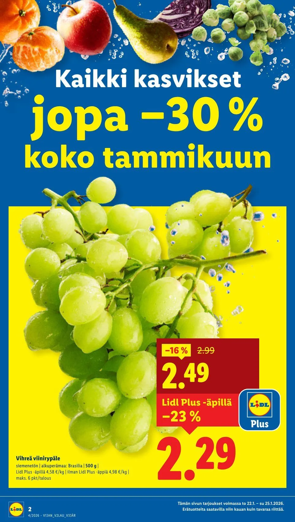 Lidl  Kaupan  tarjoukset voimassa alkaen 22. tammikuuta - 25. tammikuuta 2026 - Tarjouslehti sivu 2
