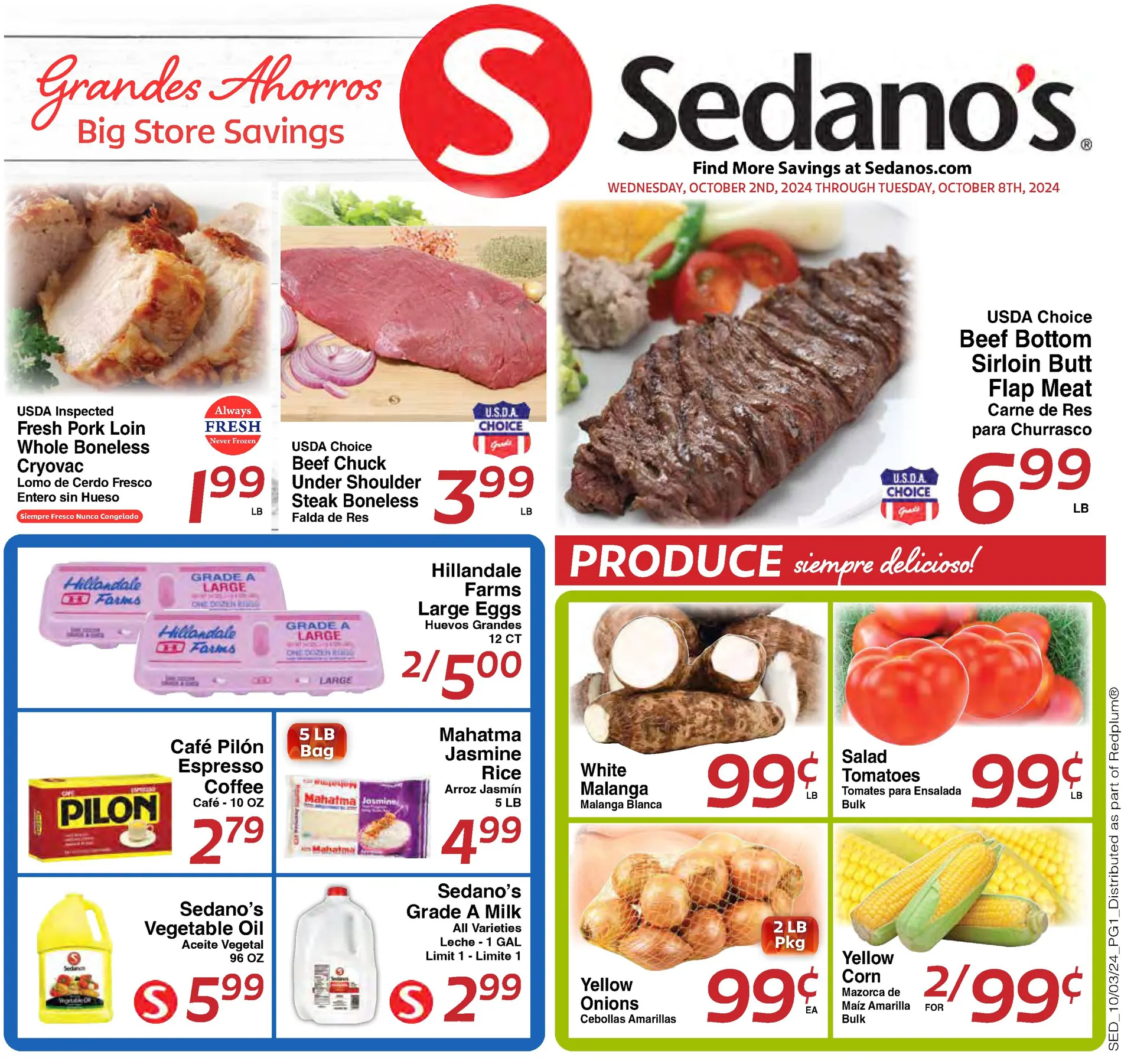 Weekly ad Sedano's sales from October 2 to October 8 2024 - Page 1