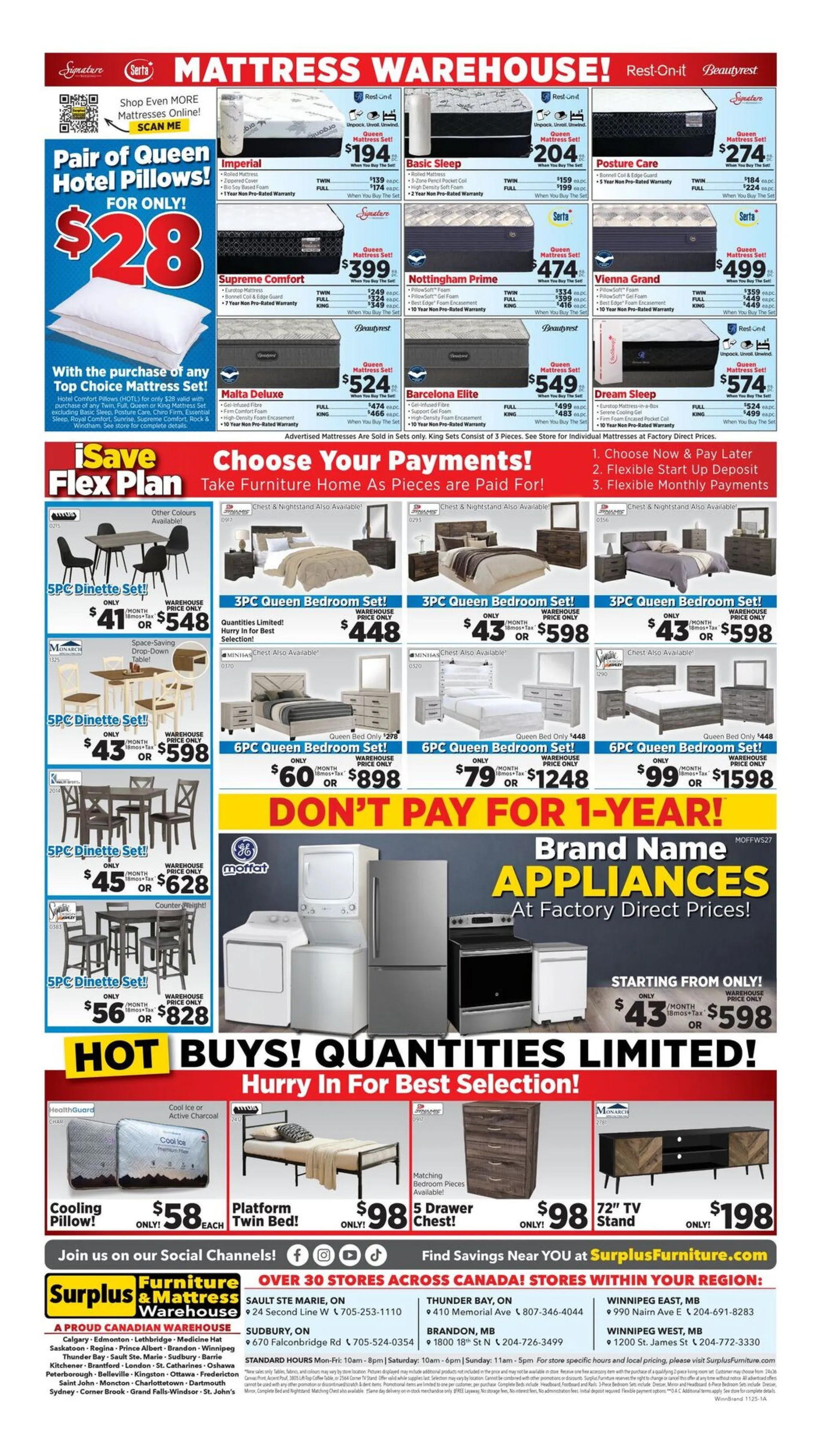 Surplus Furniture and Mattress Warehouse Sales from October 27 to November 15 2025 - flyer page 2