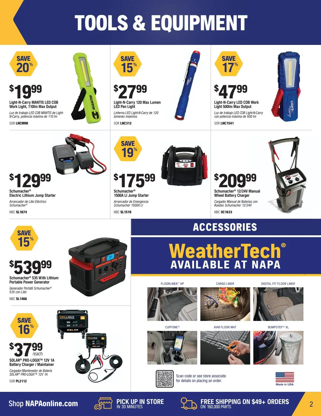 NAPA Auto Parts flyers from September 1 to October 31 2025 - flyer page 2