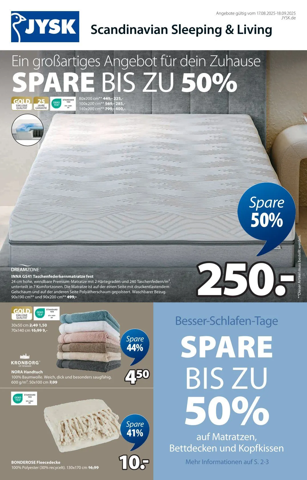 JYSK Angebote von 17. August bis 18. September 2025 - Prospekt seite 