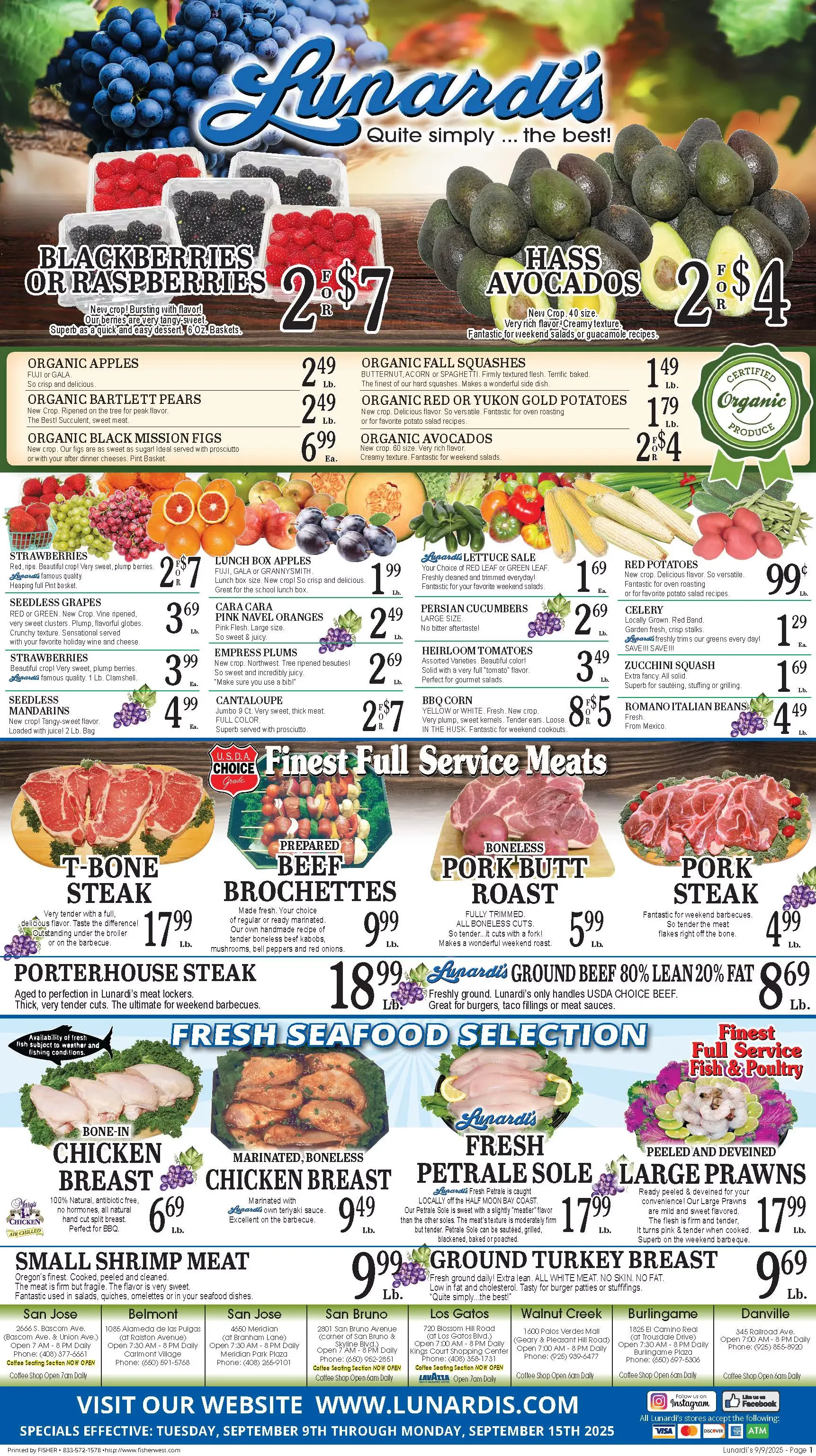 Weekly ad Lunardi's Sales from September 9 to September 15 2025 - Page 1