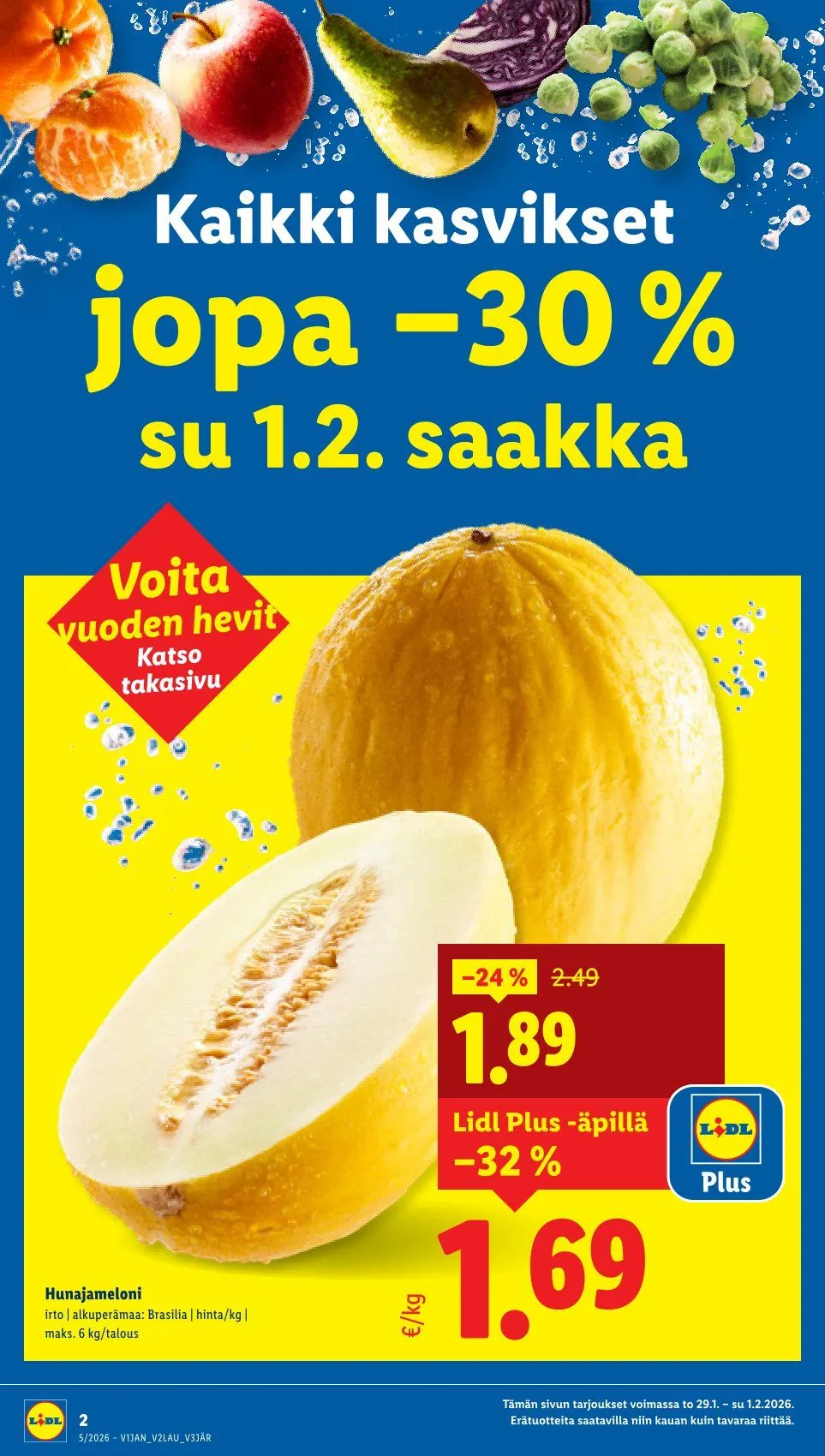Kaupan Lidl uusimmat tarjoukset voimassa alkaen 29. tammikuuta - 1. helmikuuta 2026 - Tarjouslehti sivu 2