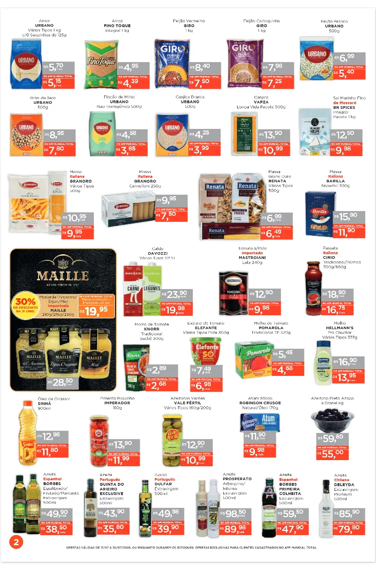 Encarte de Folhetos Supermercados Mundial  17 de julho até 30 de julho 2026 - Pagina 2